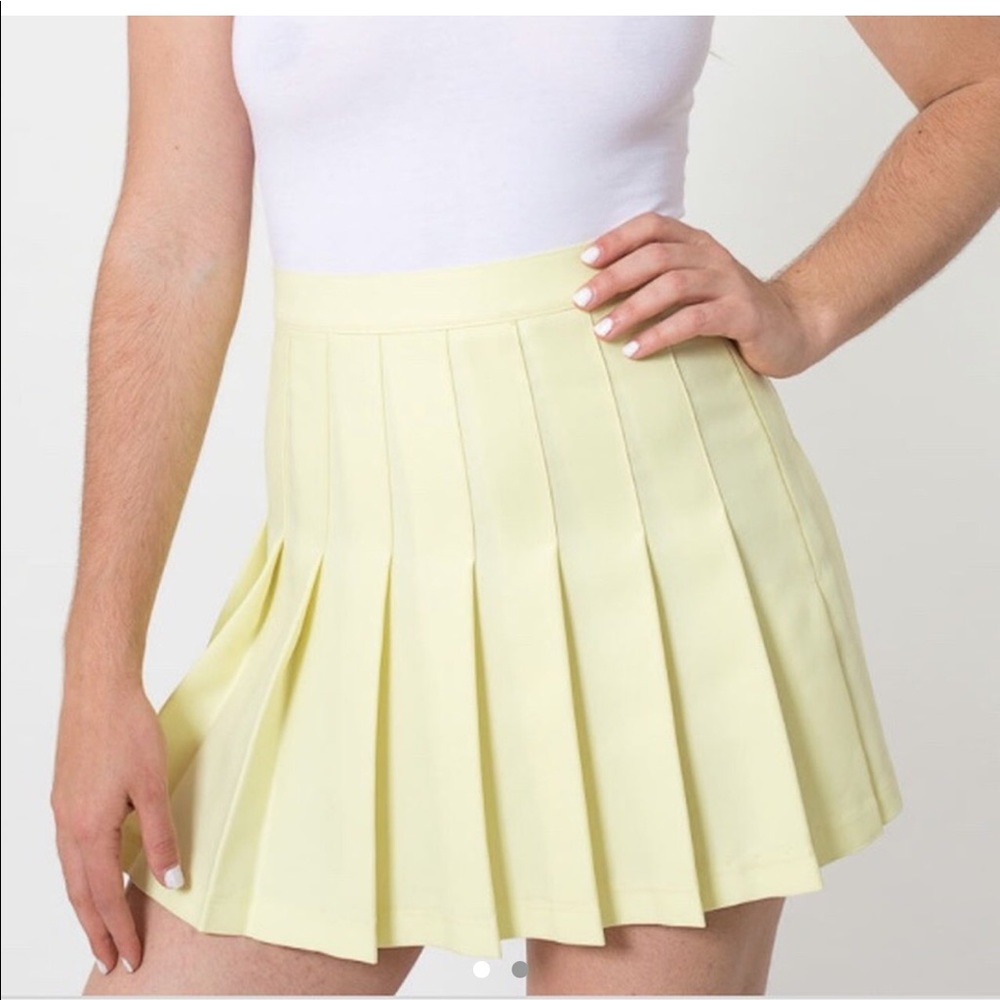 American apparel pale yellow tennis skirt NWT